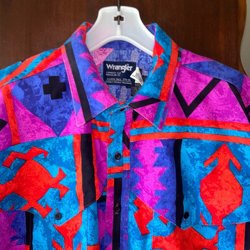Wrangler Vintage Geometric Button-Down Brushpopper shirt - Picture 3 of 12